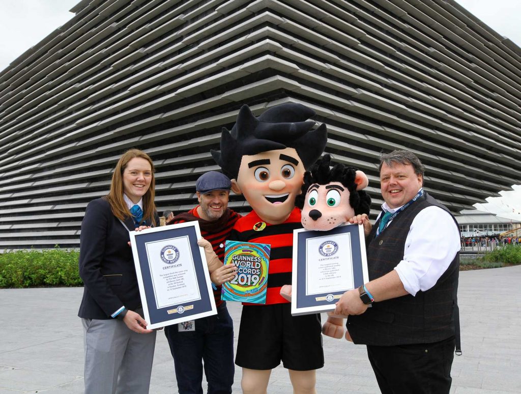Beano has achieved a new GUINNESS WORLD RECORDS (GWR) title at the opening of the new V&A Dundee, launching the world’s largest competition to finish a unique comic strip. Image: DC Thomson