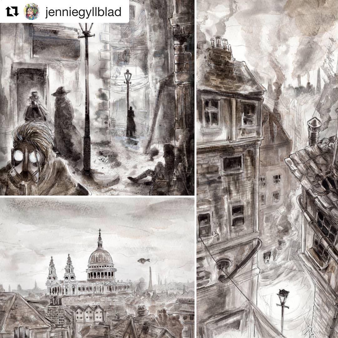Pages from the steampunk comic Clockwork Watch - Sins of my Father, which is currently in progress. Art by Jennie Gyllblad