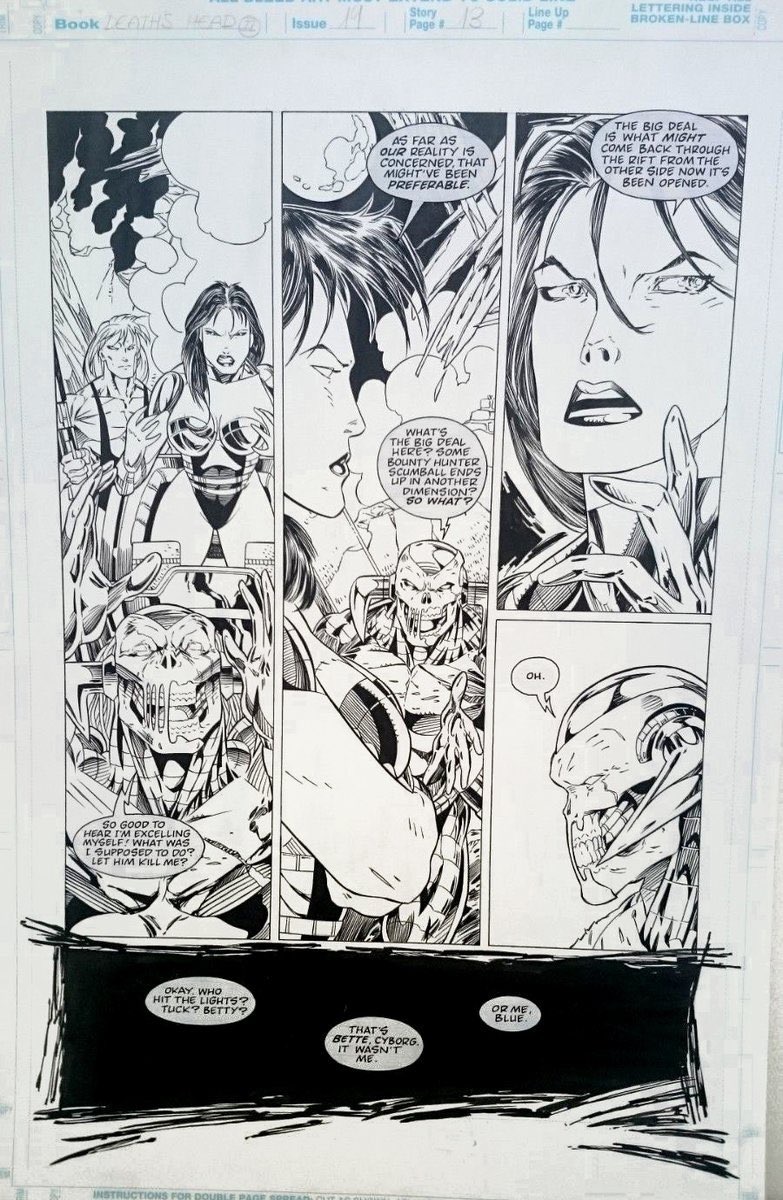 Death’s Head II #19 Page 13 - Unpublished Art by Salvador Larocca. With thanks to Adrian Clarke