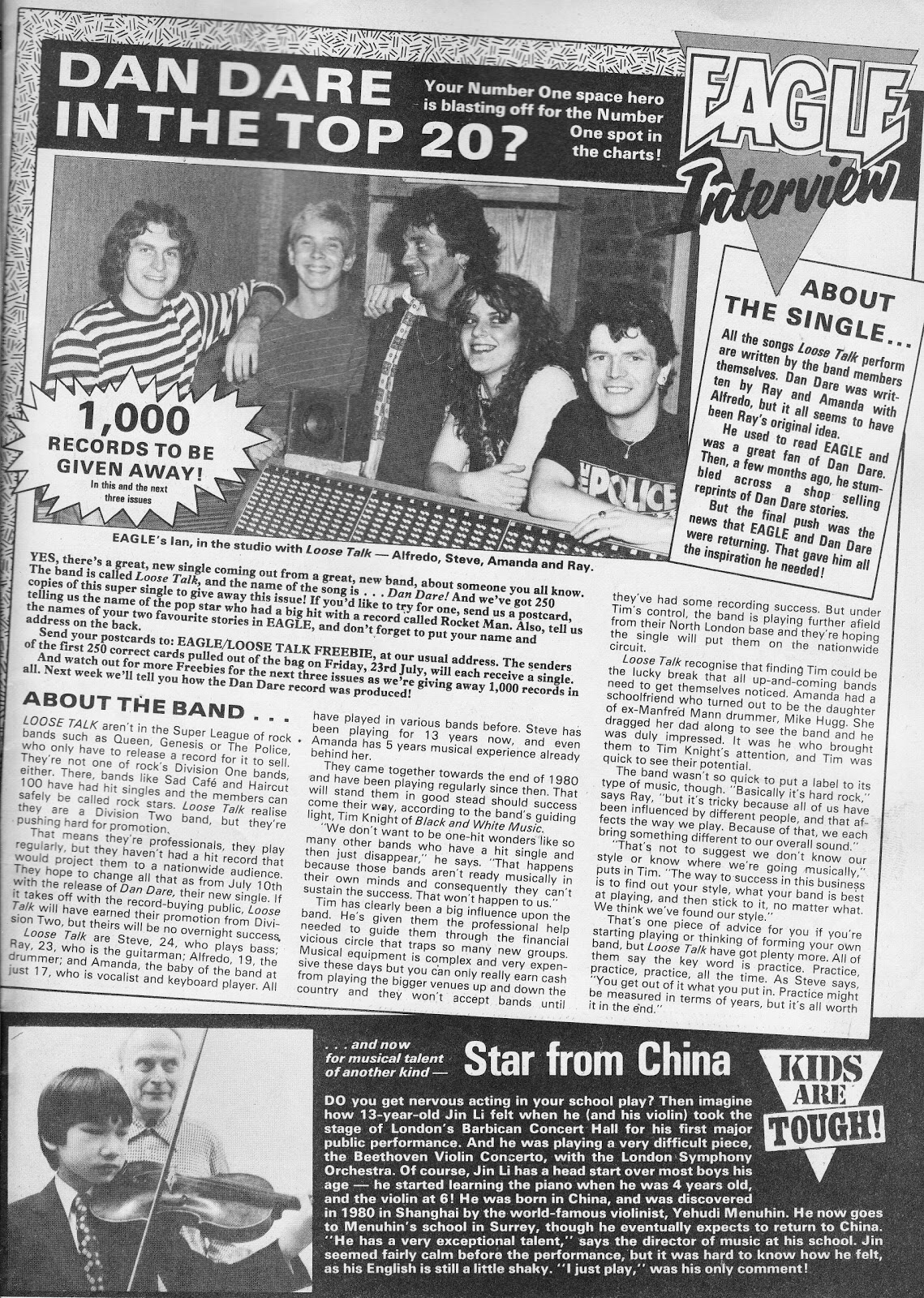 Eagle’s coverage of Loose Talk in the Issue cover dated 17th July 1982