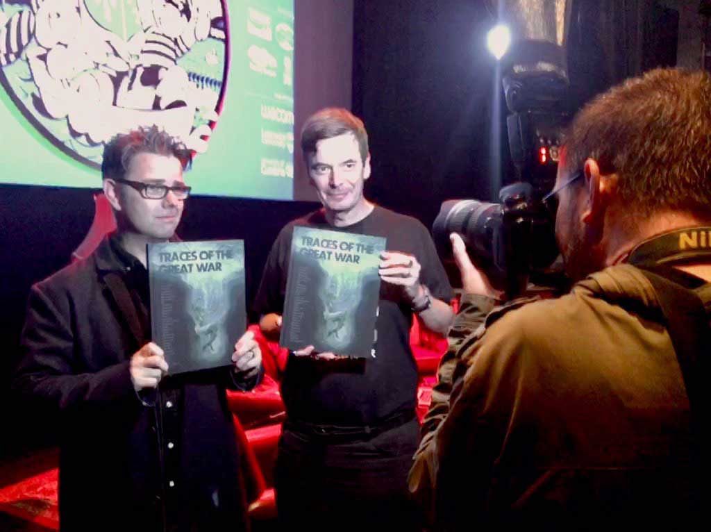 Artist Sean Phillips and author Ian Rankin at the launch of the stunning Traces of the Great War anthology. Photo: LICAF