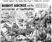 A panel from "Robot Archie" in Lion. If you look closely, in the bottom right hand corner artist Ernest Kearon has managed to sneak his name in! This is from the issue cover dated 15th July 1967. With thanks to Bambos Georgiou
