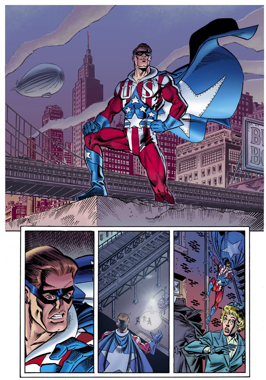 Preview page from "The Liberty Brigade" - art by Ron Frenz and Joe Rubinstein