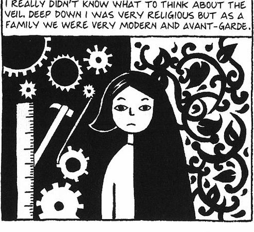 A scene from Persepolis by Marjane Satrapi, published in English by Jonathan Cape