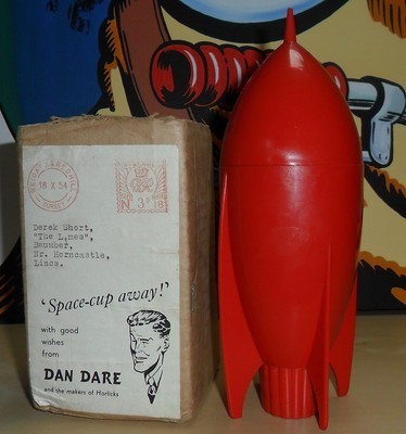The Horlicks Dan Dare cup from 1954. Via eBay (Radio Luxembourg)