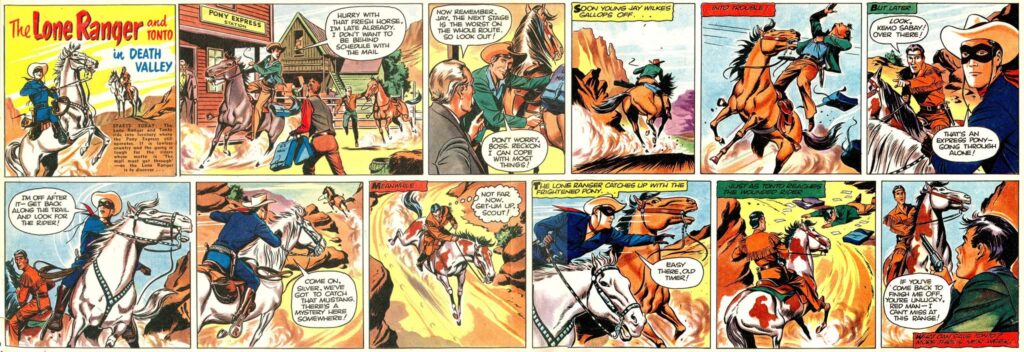 The first episode of Death Valley, a Lone Ranger story from Express Weekly. Art by Mike Noble. With thanks to Phil Rushton