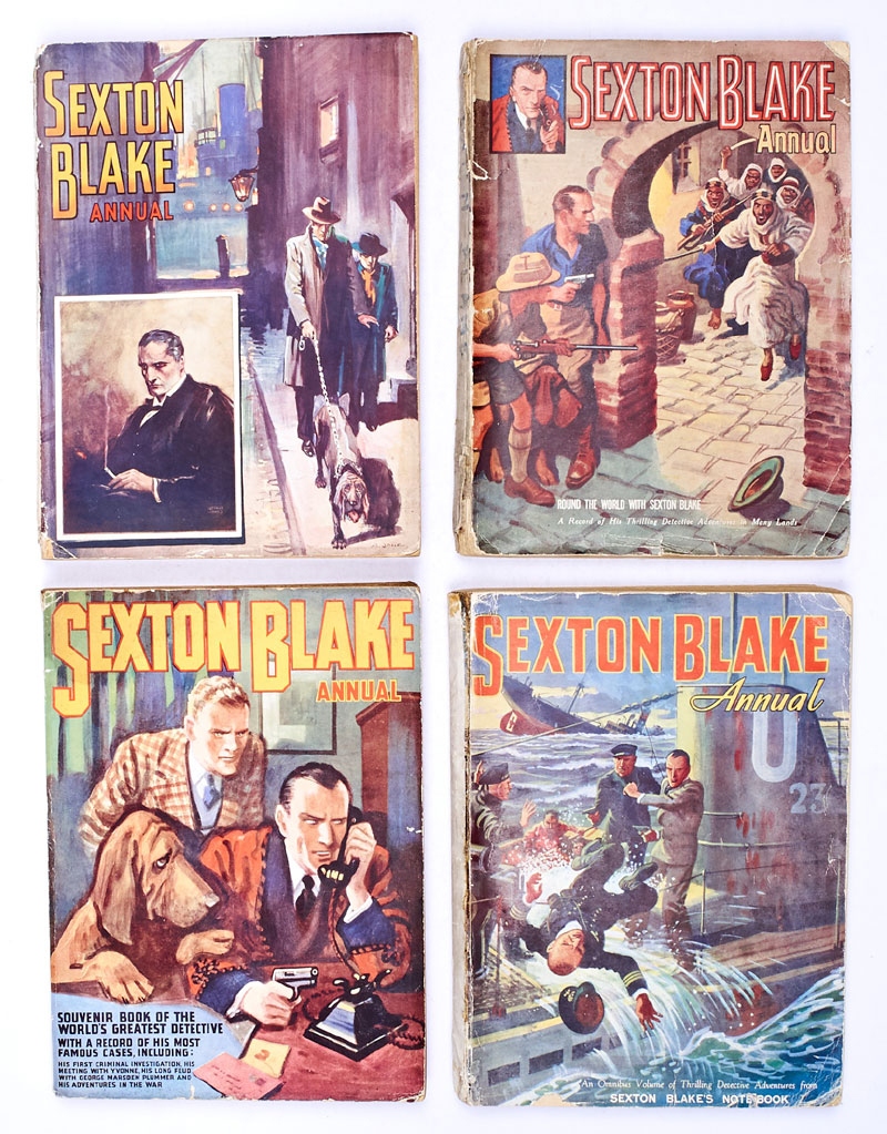 Sexton Blake Annual (1938, 1940-42) 1-4. Only these four annuals were published, there was no annual for 1939. 164 pages omnibus editions with No 1 starring Sexton Blake against Raffles and No 4 with Blake co-opted into the Secret Service and fighting on the deck of a U-Boat