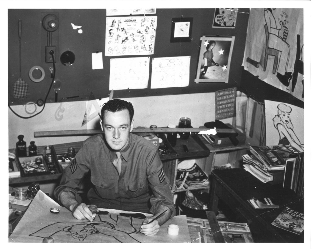 Stan Lee during World War Two. His official US Army title was ‘Playwright.’ Via the TheRealStanLee