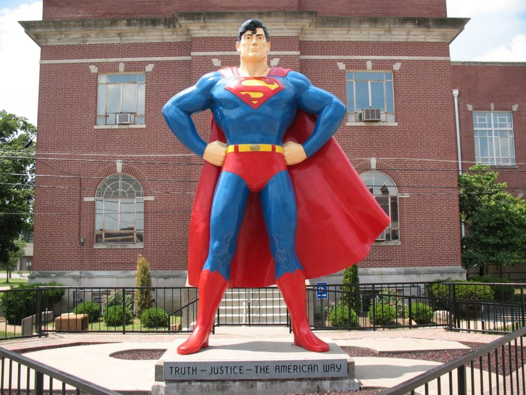 The Superman statue, Metropolis, Illinois. Photo: Metropolis Super Museum