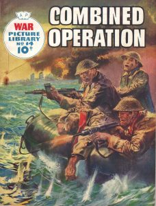 The final cover of War Picture Library 14, the background amended by the publisher. Art by Giorgio de Gaspari