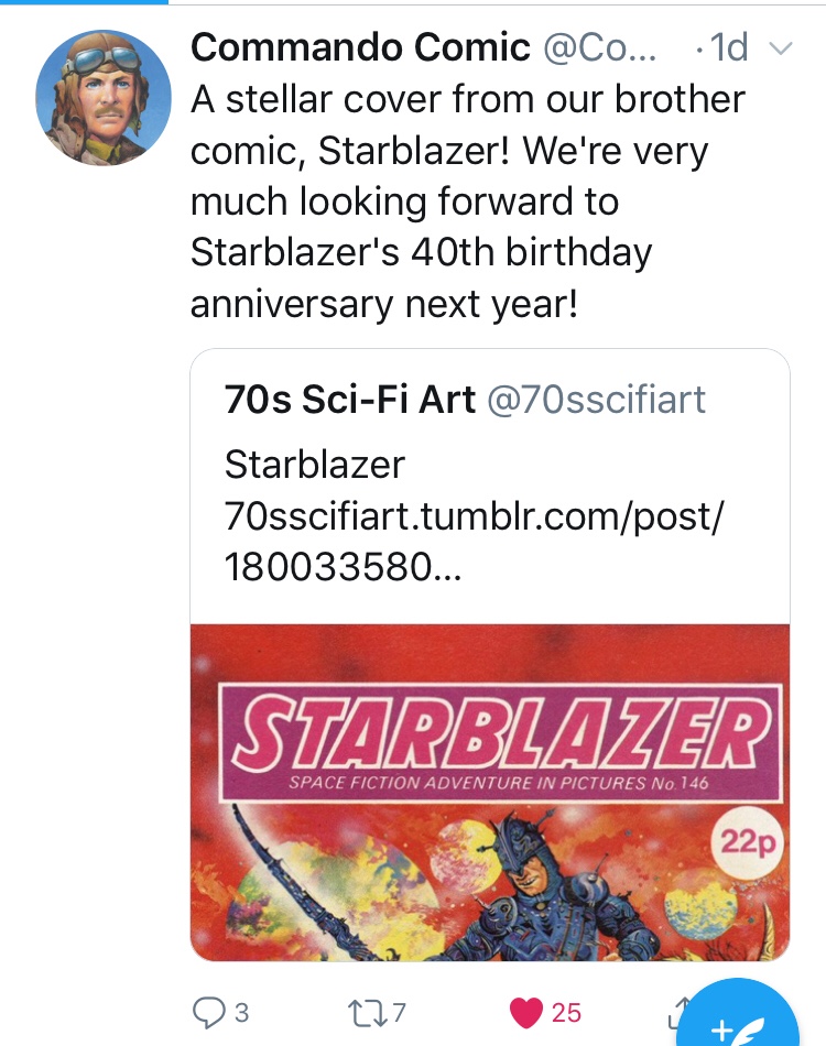 Commando - Starblazer Tease Tweet - 13th November 2018