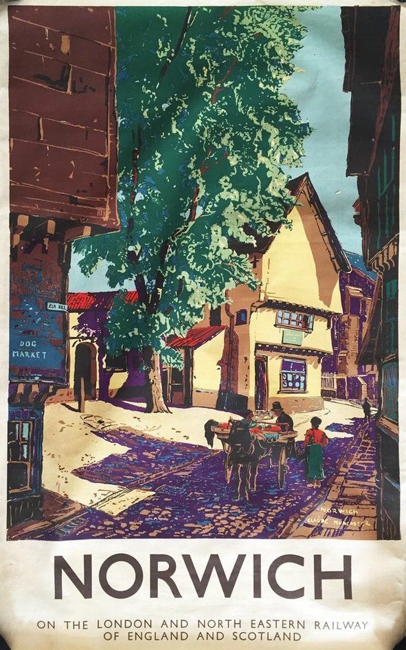 Elm Hill, Norwich - LNER/LMS Poster by Claude Muncaster