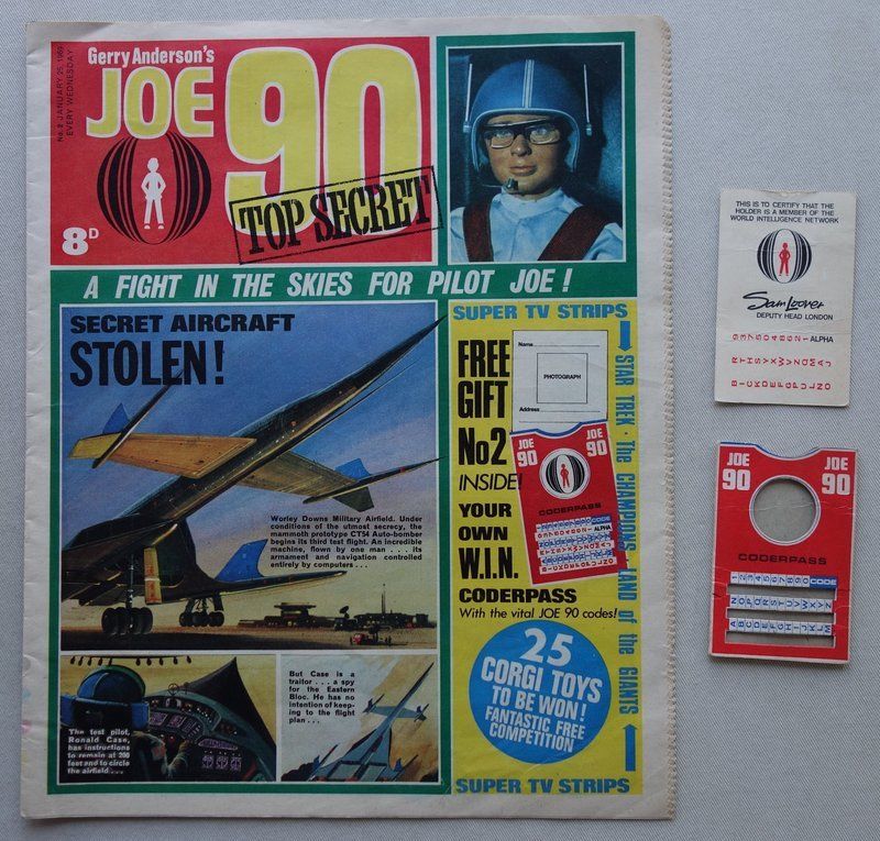 Joe 90 issue 2 cover dated 25th January 1969 - with free gift