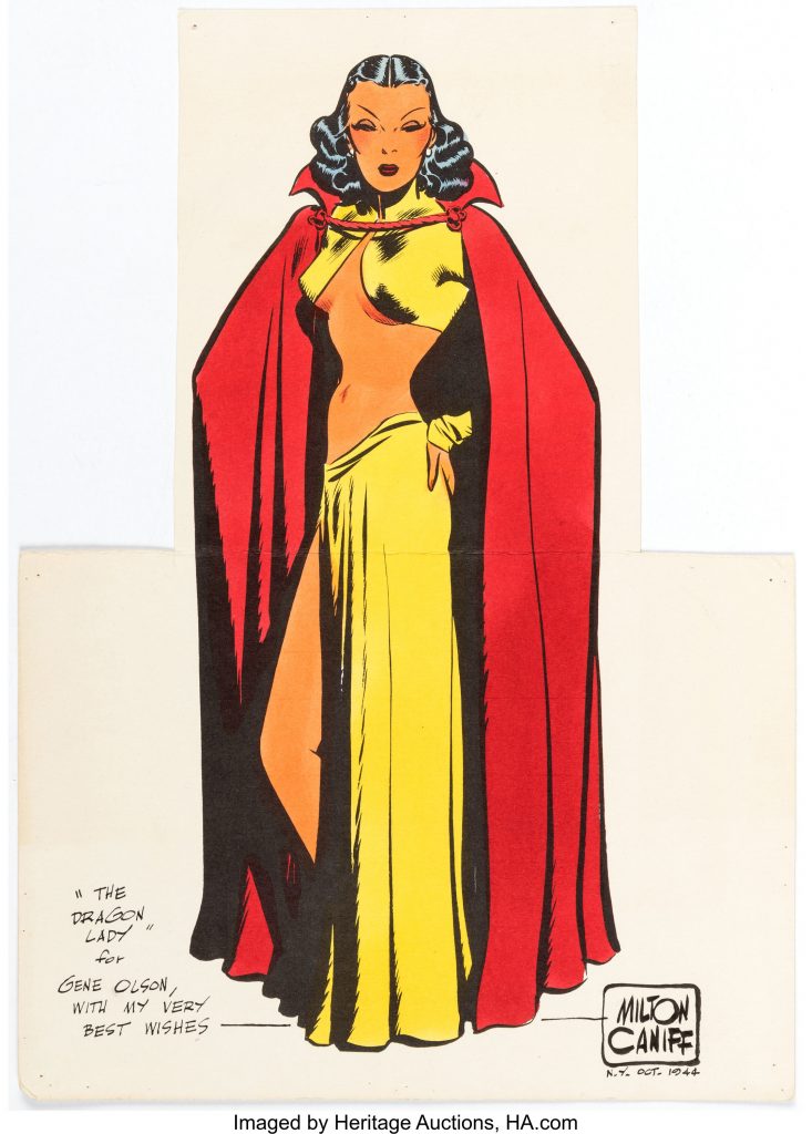A 1944 Dragon Lady Signed Colour Print by Milton Caniff