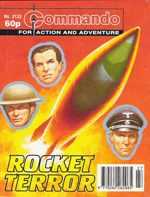 Sean Blair's first Commando, Issue 3133 - Rocket Terror, his first published script, Ian Kennedy cover and Gordon Livingstone art - blast off! Image © DC Thomson