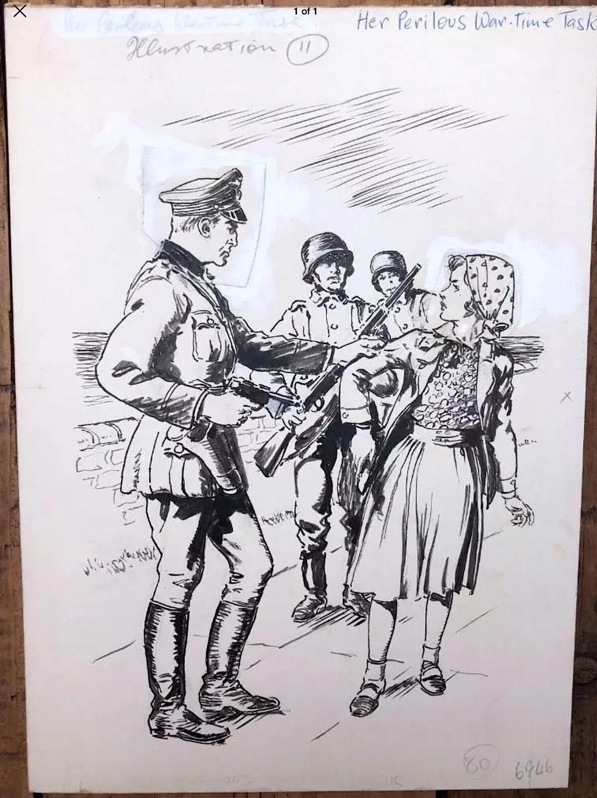 World War Two illustration attributed to Mike Hubbard