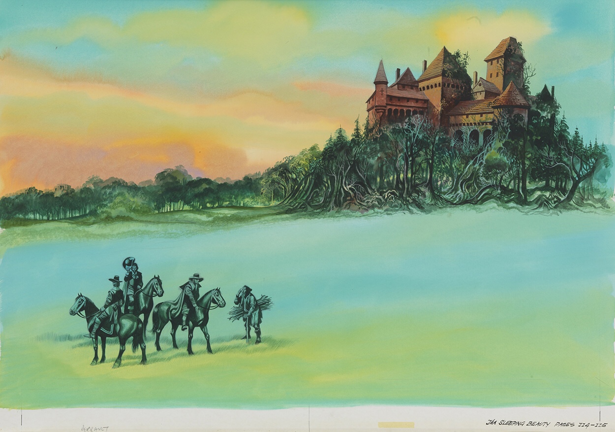 A charming painting by Ron Embleton, possibly used to illustrate the book Cinderella and The Sleeping Beauty (London, Collins, 1978) 