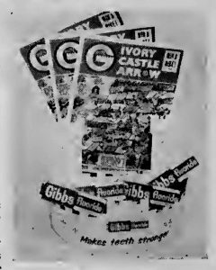 The Gibbs Ivory Castle Display offered to participating shops selling the toothpaste