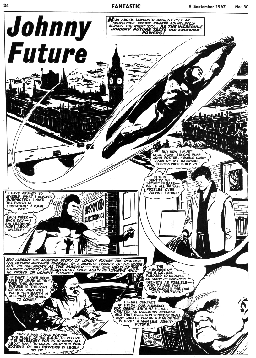 "Johnny Future" - a story from Odhams Fantastic comic, scripted by Alf Wallace with art by Luis Bermejo