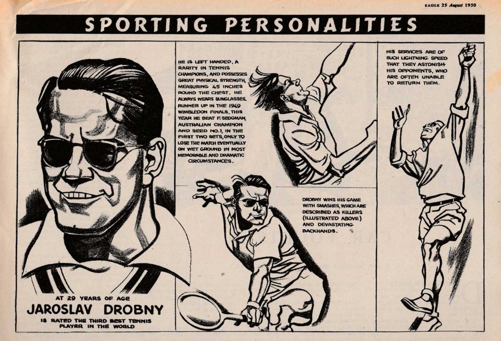 Eagle Sporting Personalities by Ross - Rom Smith - Eagle 25th August 1950