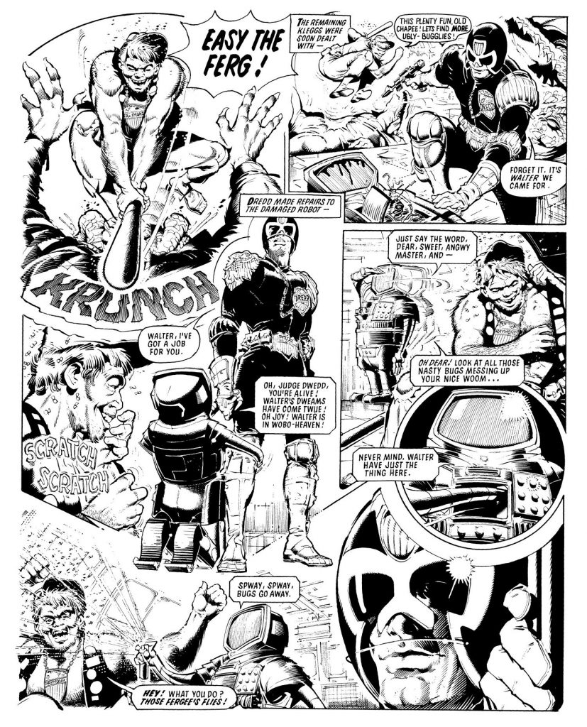 Three pages of Ron's art from The Day The Law Died (2000 AD Progs 89-108, 1978-9). Not sure there's a time his quality ever dipped below 'excellent'...