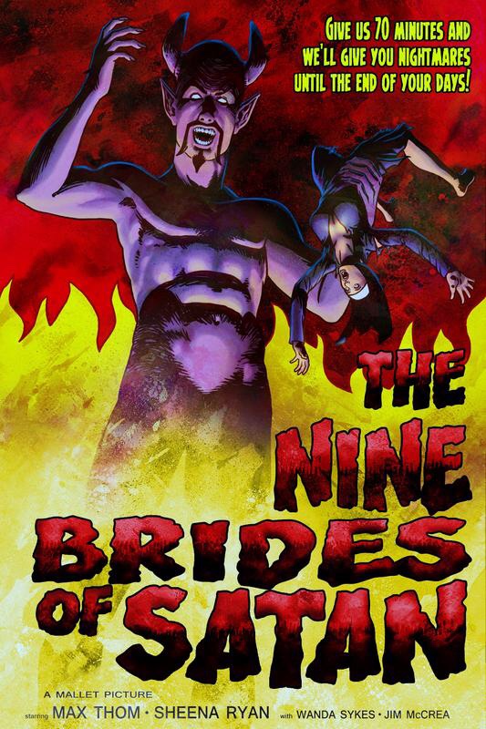 Mallet Productions “The Nine Brides of Satan” film poster, courtesy collector Carl Feringo 