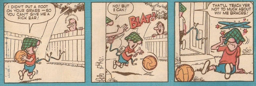 Andy Capp cameos in the Buster strip in the issue of Buster cover dated 16th July 1960 (With thanks to Adam Pubert Addams)
