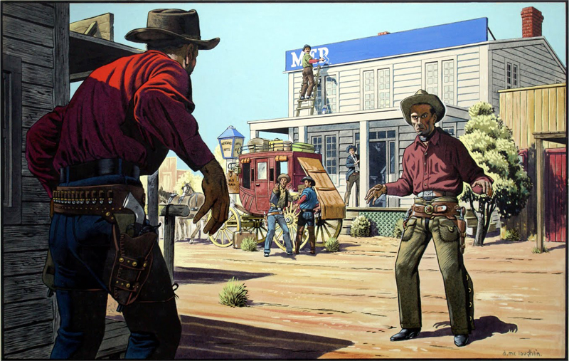 Endpapers from the 1959 Buffalo Bill Wild West Annual by Denis McLoughlin