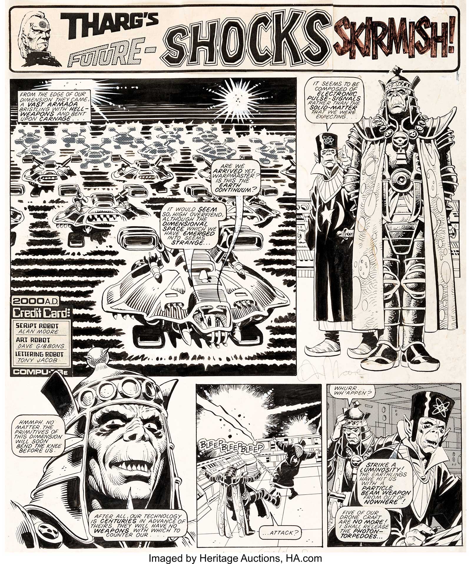 Dave Gibbons 2000 AD #267 Complete 2-Page Story "Skirmish!" Original Art (IPC, 1982)