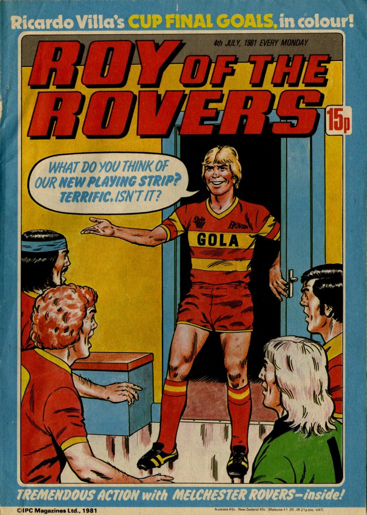 Roy of the Rovers cover dated 4th July 1981. Via Great News for all Readers