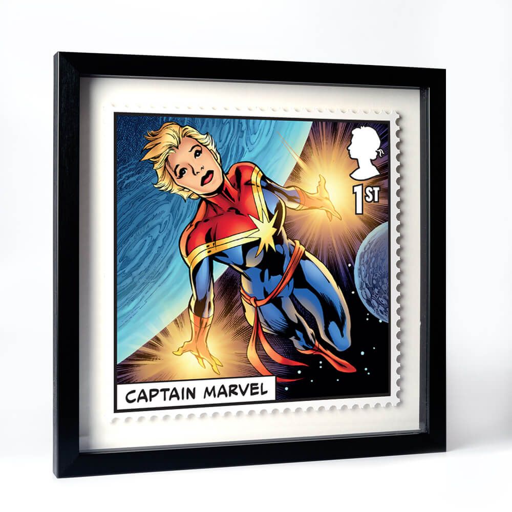 Royal Mail 2019 - Marvel Special Issue Stamps - Captain Marvel Framed Print