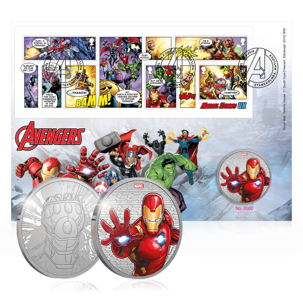 Royal Mail 2019 - Marvel Special Issue Stamps - Avengers Medal Set