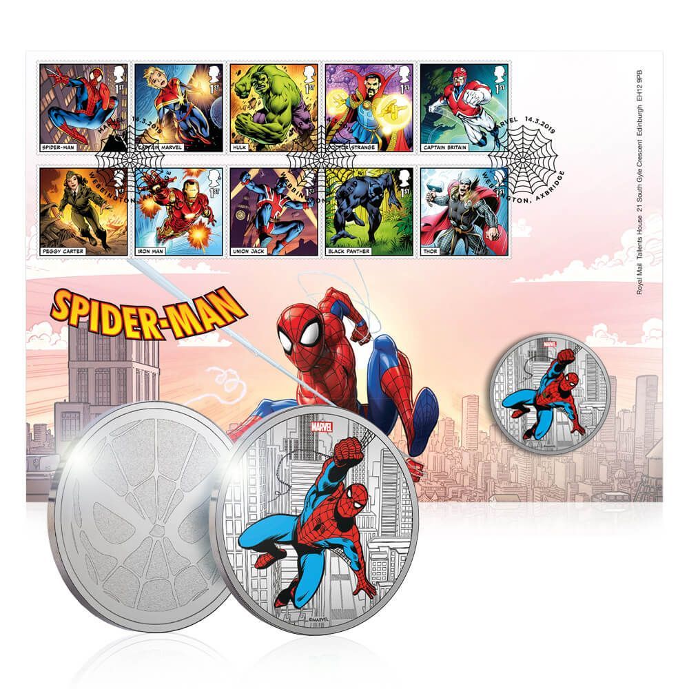 Royal Mail 2019 - Marvel Special Issue Stamps - Spider-Man Medal set