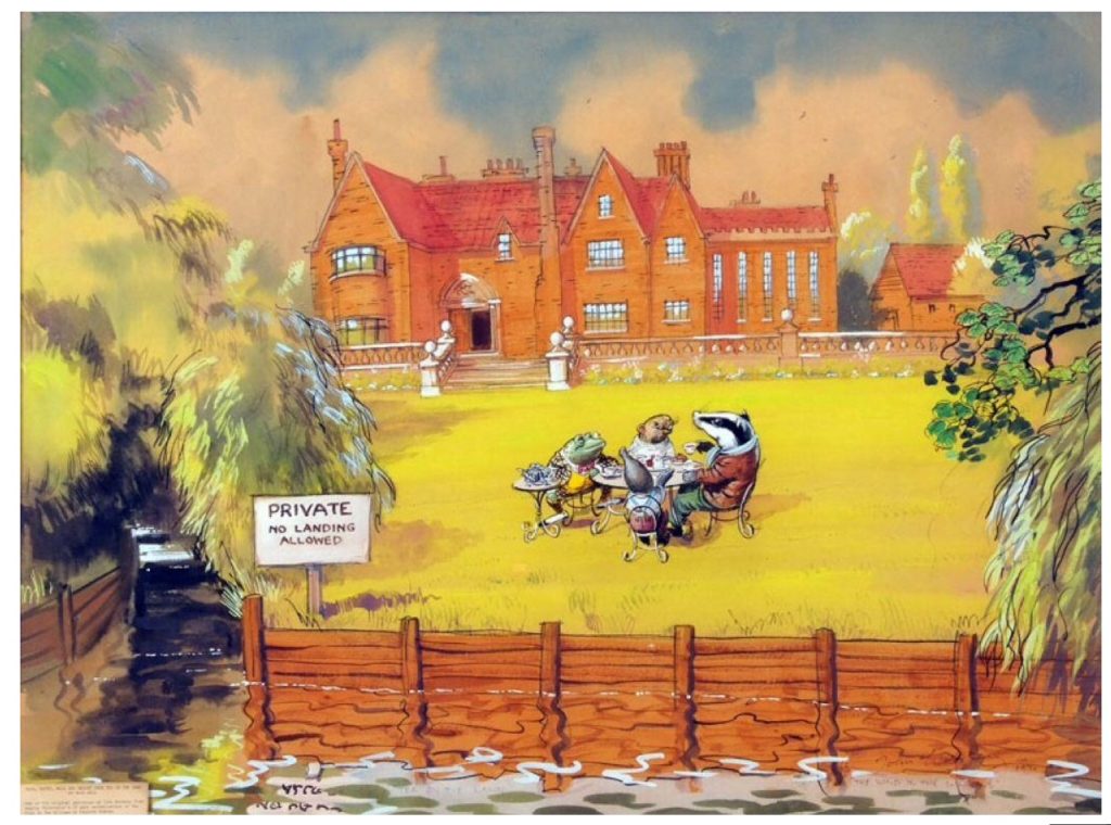 A Wind in the Willows illustration by John Worsley, used to illustrated Anglia’s first children’s serial but also in an illustrated book of Kenneth Grahame's story