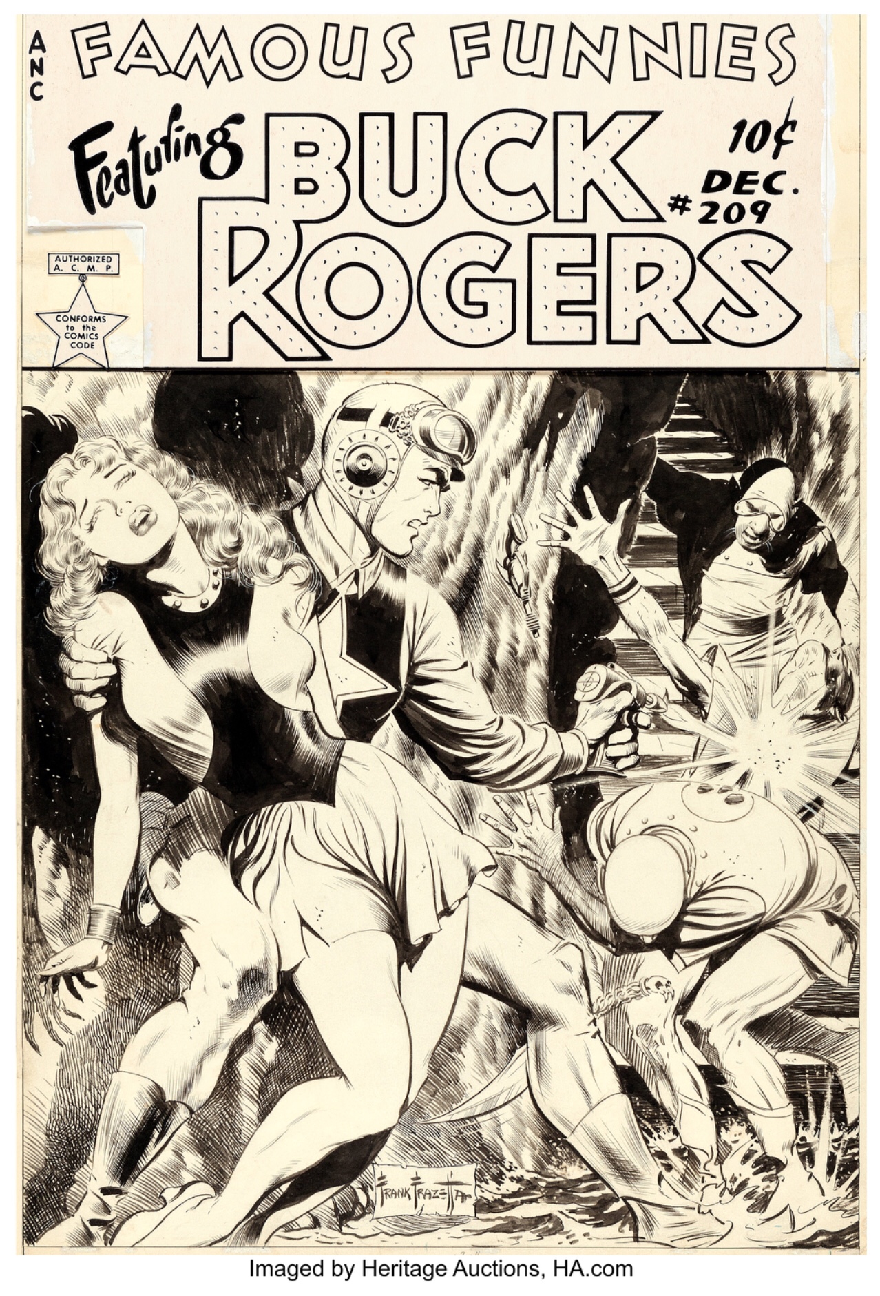 Famous Funnies #209 Buck Rogers cover by Frank Frazetta
