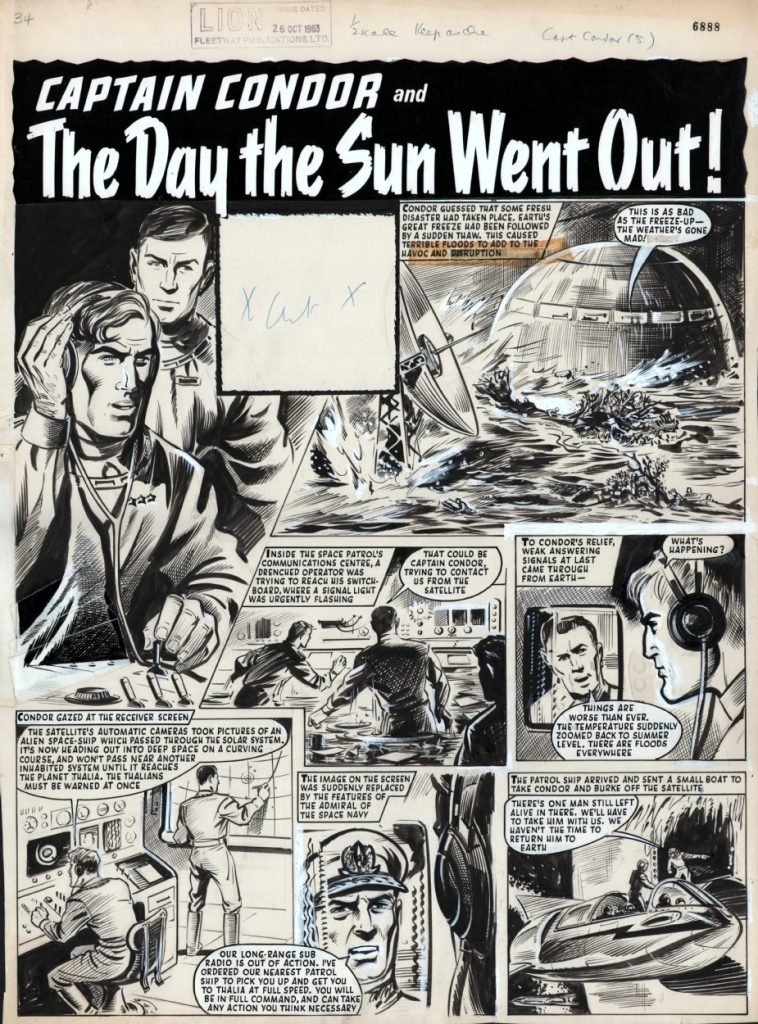 A page from "Captain Condor - The Day the Sun Went Out" from Lion cover dated 26th October 1963. Via ComicArtFans