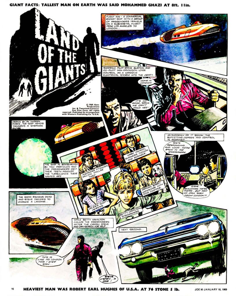 The opening page of "Land of the Giants" from Joe 90 Issue One