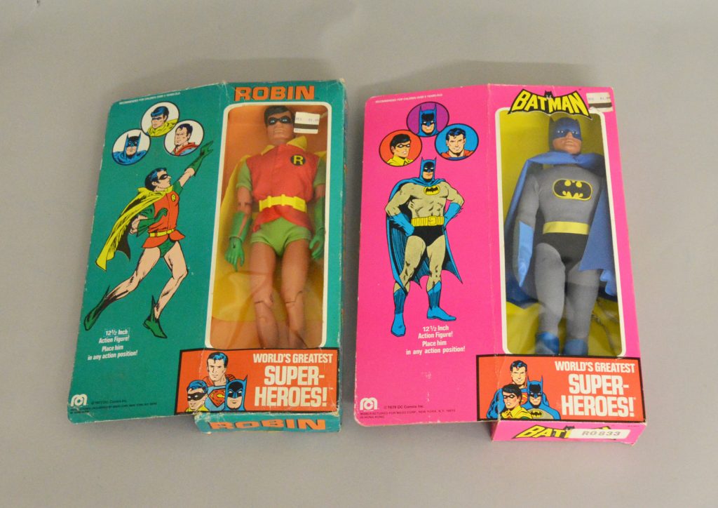 Vintage Rare Mego Batman and Robin 12 1/2 inch action figures in original boxes
