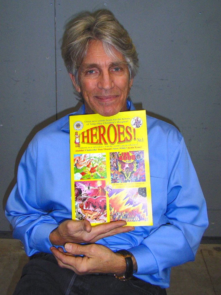 Star of movies and TV series, the one and only Eric Roberts got himself a copy of the Liverpool Lions Club's great new comic book 'HEROES!' this weekend. No wonder he's smiling! Eric is the brother of that 'Pretty Woman' Julia Roberts. 