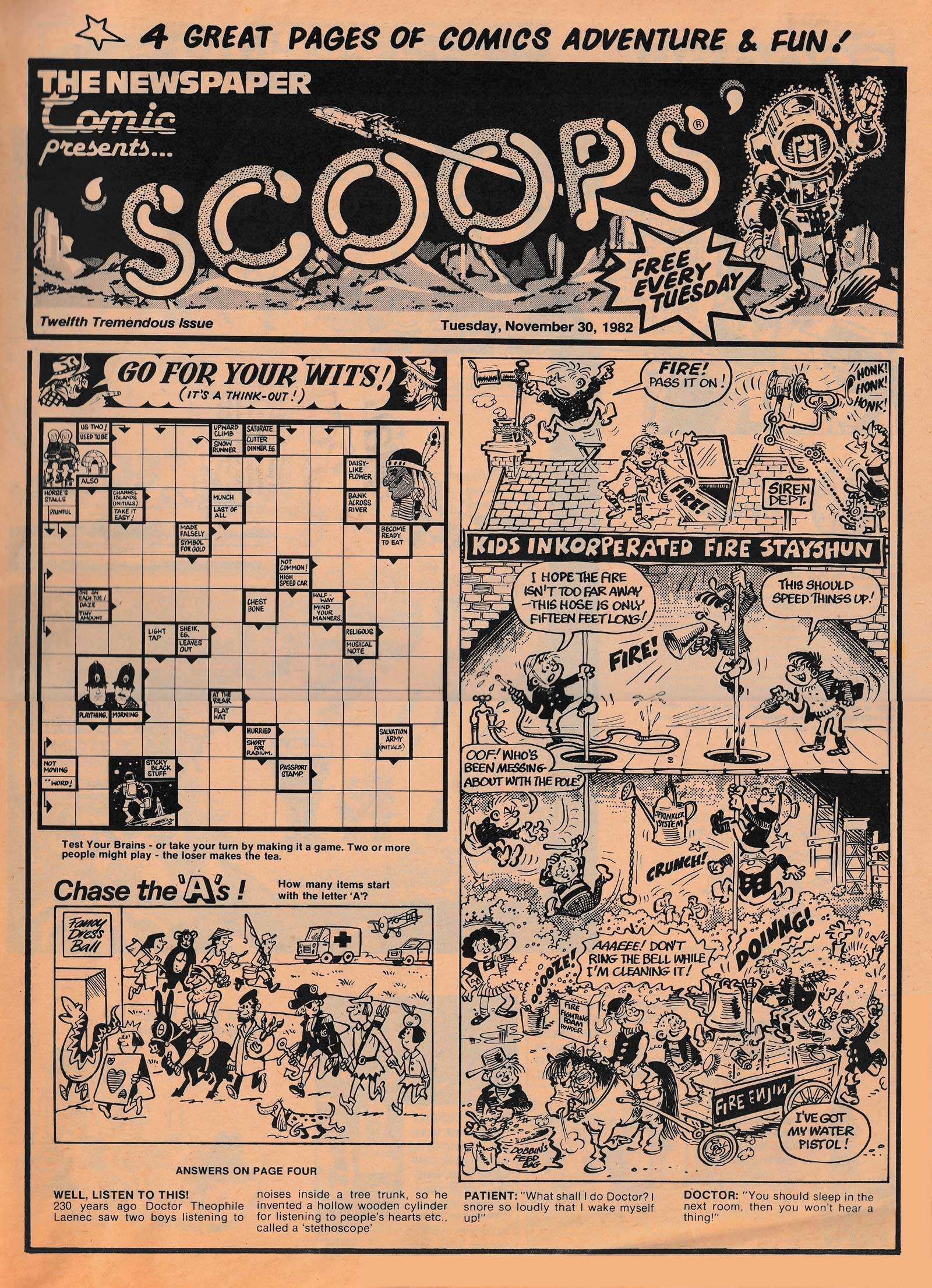 SCOOP No. 12 Cover dated 30th November 1982