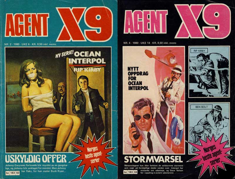 Norway's Agent X9 #2 and #4 (1980), featuring "Ocean Interpol"