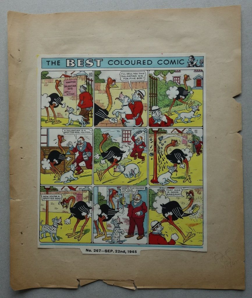 Beano Issue 267 - Printer's Proof Issue Cover dated 22nd September 1945