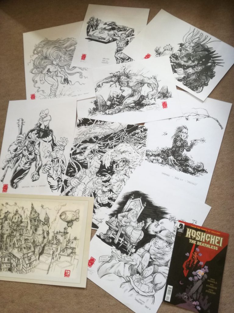 Artwork donated by Gareth Sleightholme for the Awesome Comics Podcast charity project organised by Richard Sheaf for Free Comic Book Day 2019