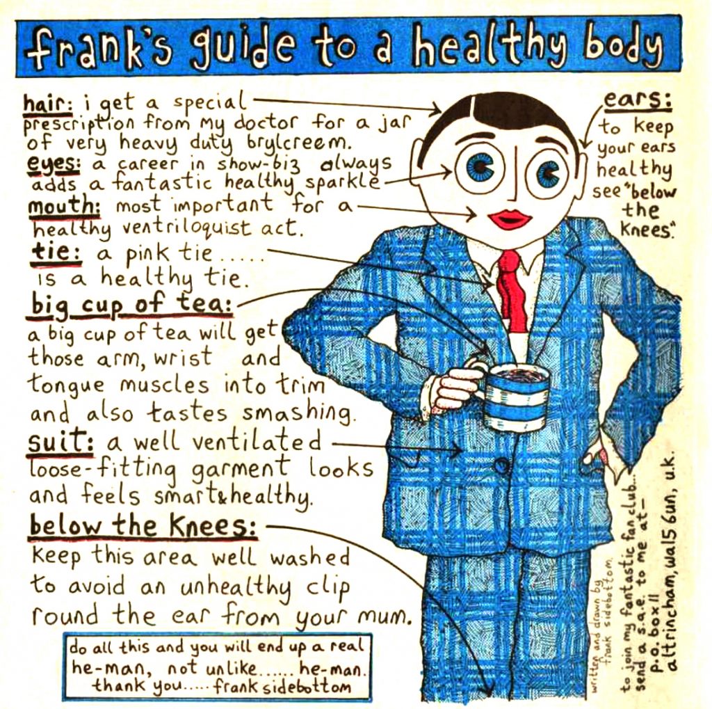 Oink Issue 41 featured Frank's Guide to a Healthy Body... sadly not maintained in real life as celebrity took him over