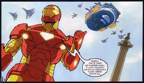 Iron Man by Nelson's Column in Spectacular Spider-Man 163