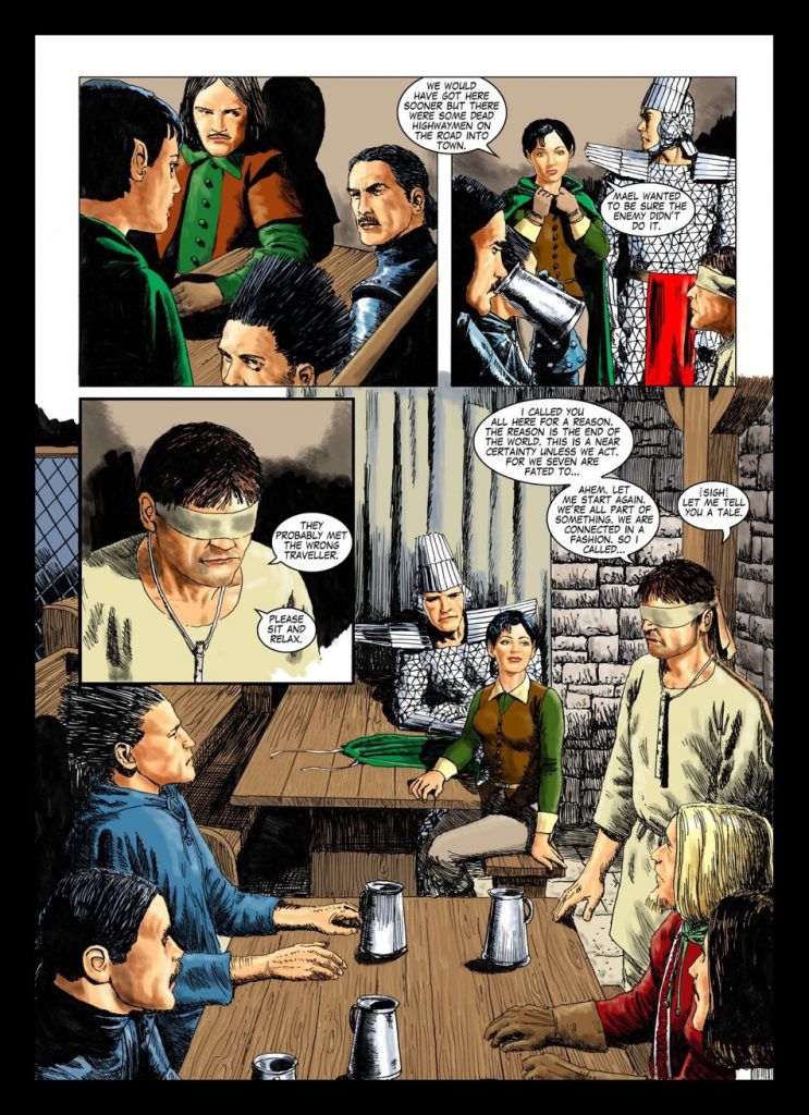 The last page of book 5 of Age of Heroes. James Hudnall had just started to write the next book in the series.
