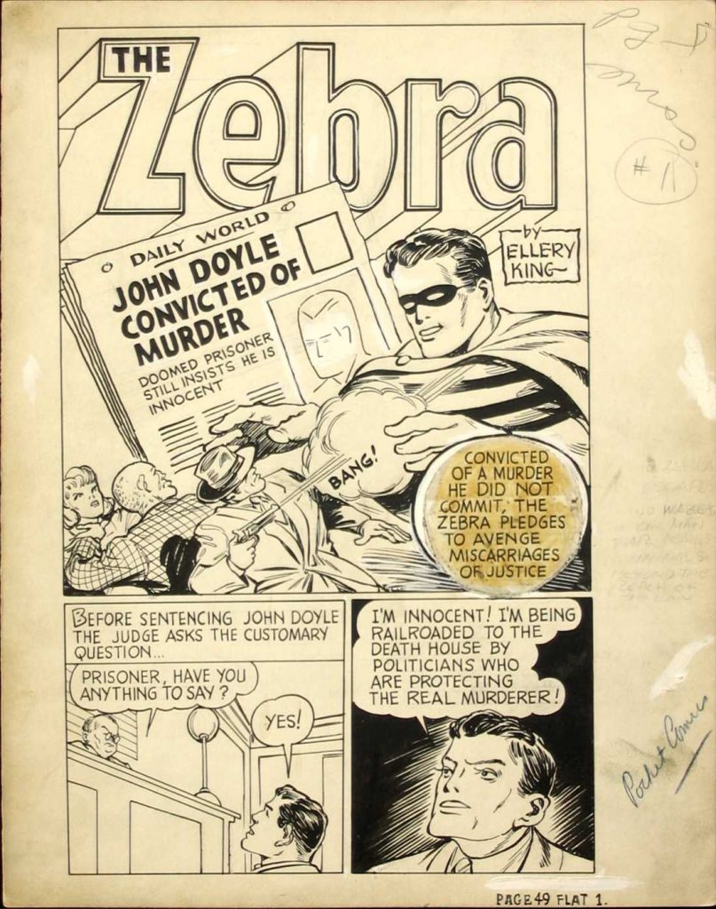 Pocket Comics #1 - The Zebra original art