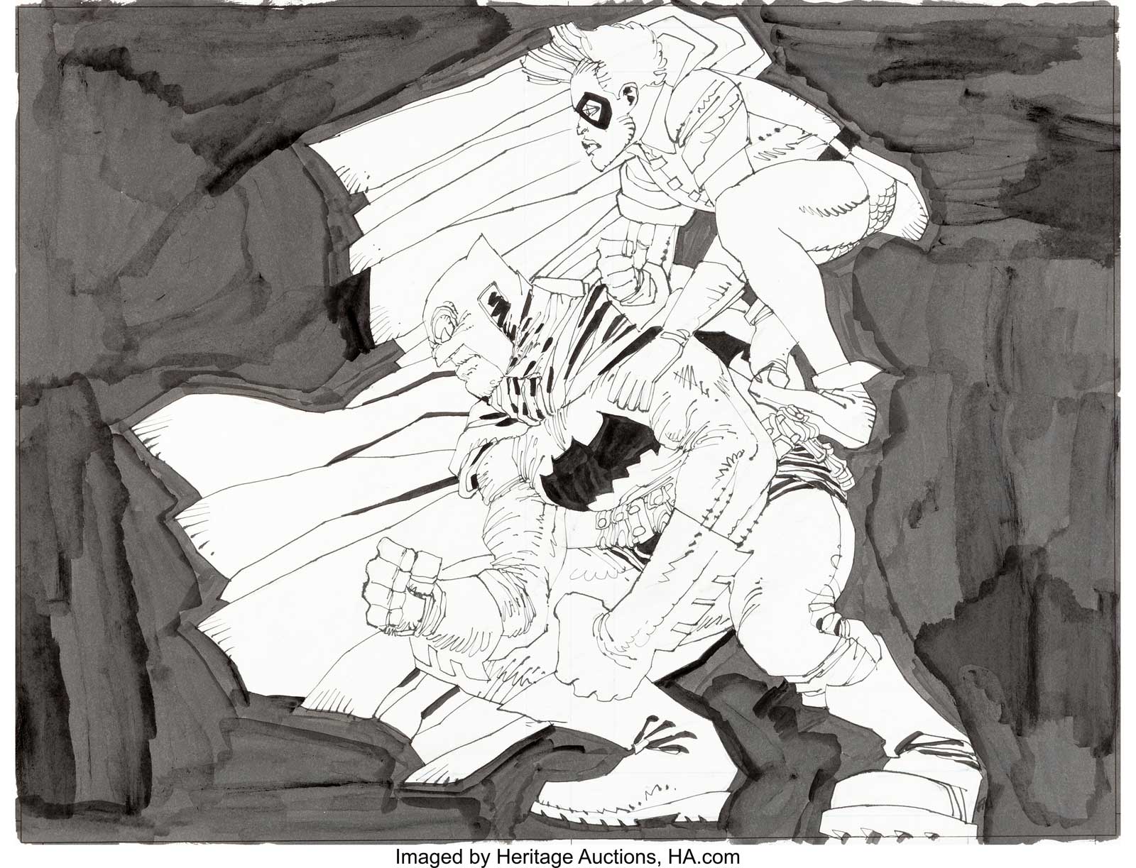 Frank Miller - Batman The Dark Knight Returns Inspired Unpublished Illustration