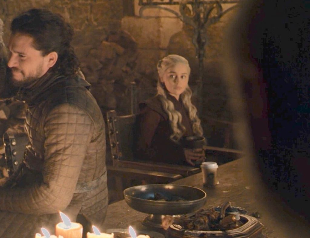 A coffee cup made an incongruous two-second cameo in Game of Thrones - Last of the Starks