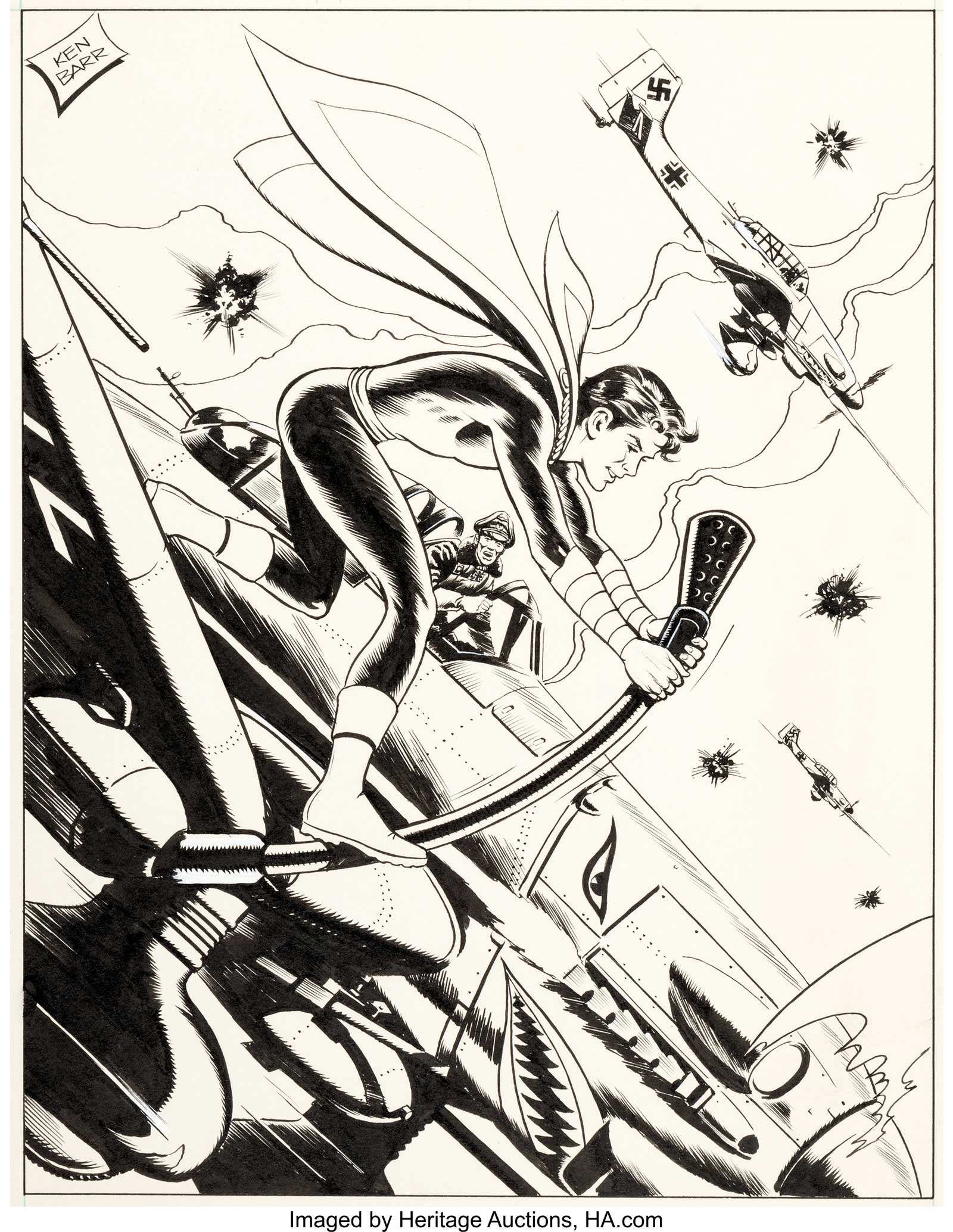  Captain Marvel Jr. Specialty Illustration by Ken Barr